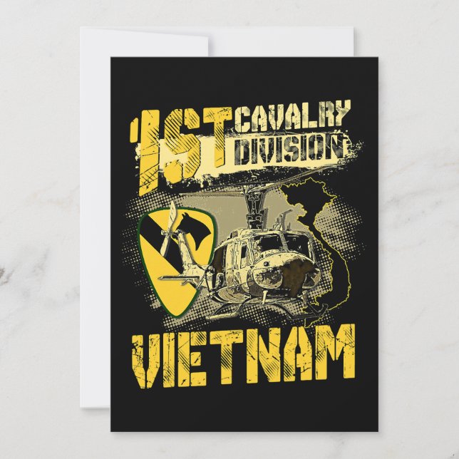Uh1 Huey Helicopter 1st Cavalry Division Vietnam V Invitation (Front)