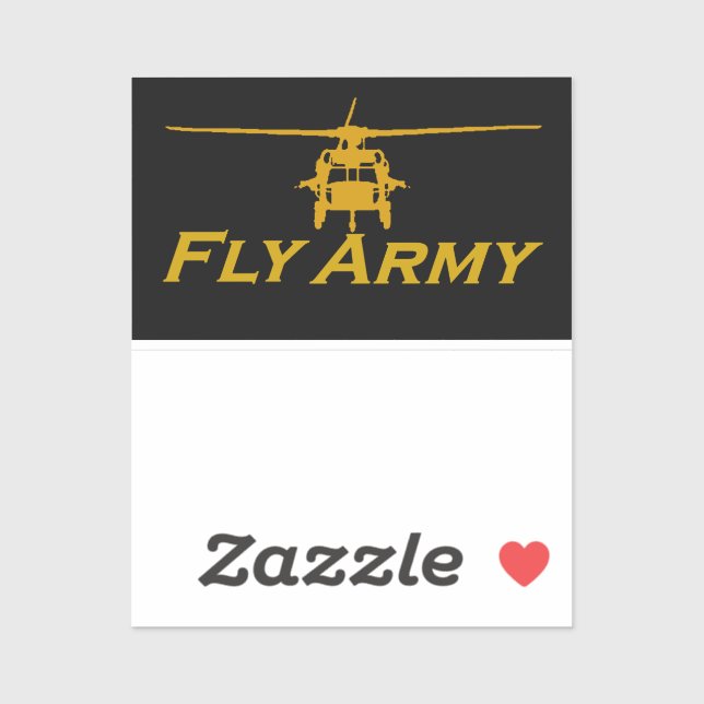 UH60 Blackhawk Fly Army - Transparent 4" wide (Sheet)