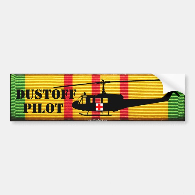 UH-1 "Huey" DUSTOFF PILOT VSM Bumper Sticker (Front)