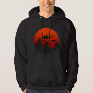 UH-1 Huey Retro Helicopter Vintage Sunset Vietnam Hoodie