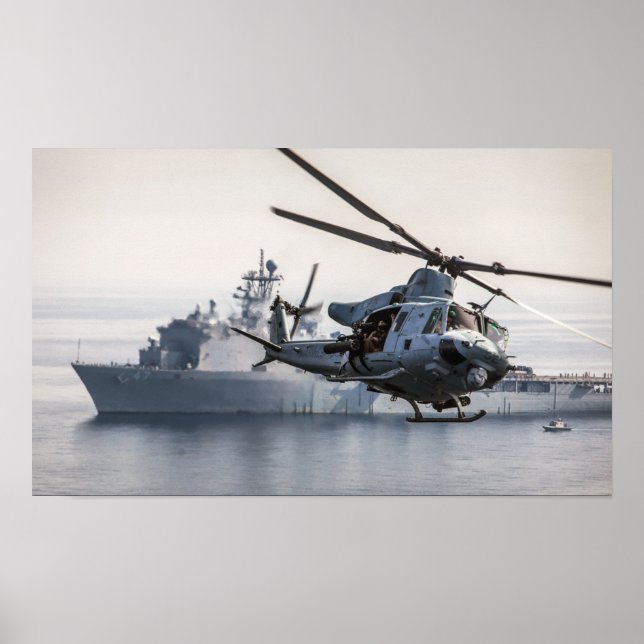 UH-1N Twin Huey Helicopter Poster (Front)