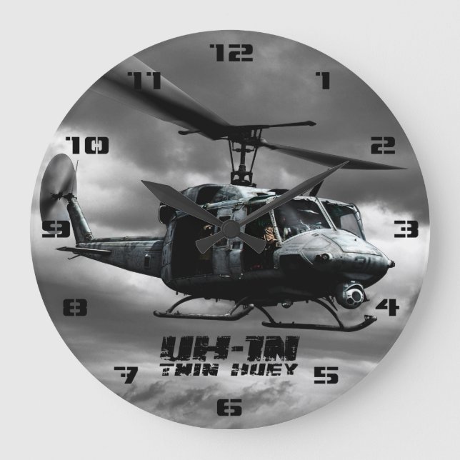 UH-1N Twin Huey Large Clock (Front)