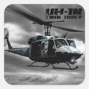 UH-1N Twin Huey Square Sticker
