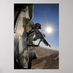 UH-60 Black Hawk Helicopter Gunner Poster