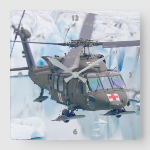 UH-60M BLACK HAWK SQUARE WALL CLOCK