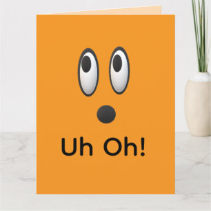 Uh Oh, I'm Sorry Emoji Happy Belated Birthday Card