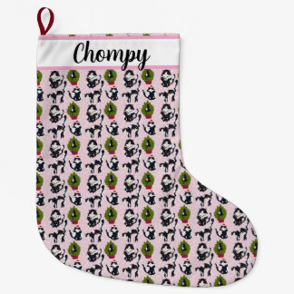 Uh Oh! The Cat's in the Tree Large Christmas Stocking