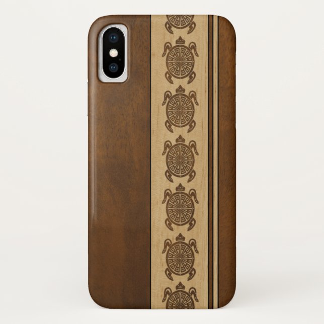 Uhane Honu Faux Wood Hawaiian Turtle Case-Mate iPhone Case (Back)