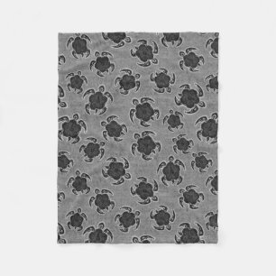 Uhane Honu Hibiscus Batik Hawaiian Turtle Fleece Blanket