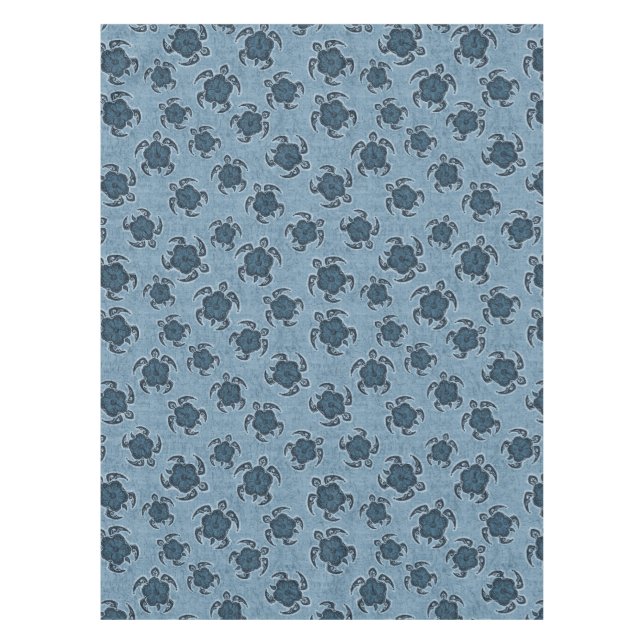 Uhane Honu Hibiscus Batik Hawaiian Turtle Tablecloth (Front)