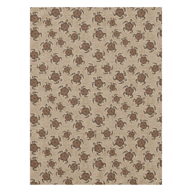 Uhane Honu Hibiscus Batik Hawaiian Turtle Tablecloth (Front)
