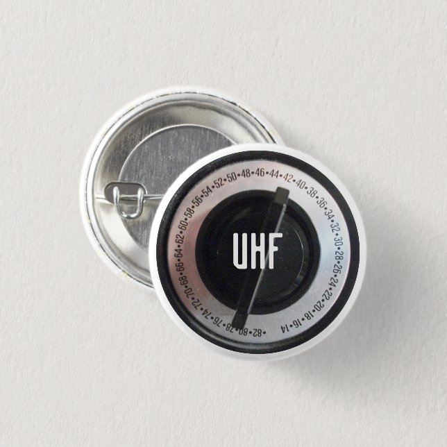 UHF Dial 1 Inch Round Button (Front & Back)