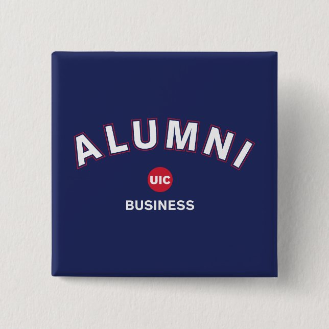 UIC Alumni Business 2 Inch Square Button (Front)
