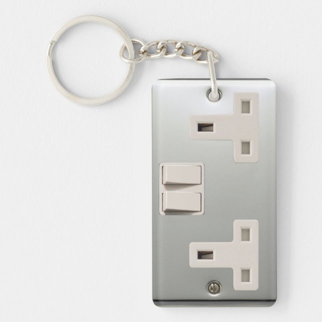 UK AC BS 1363 Plug Socket [British Standard] Keychain (Front)