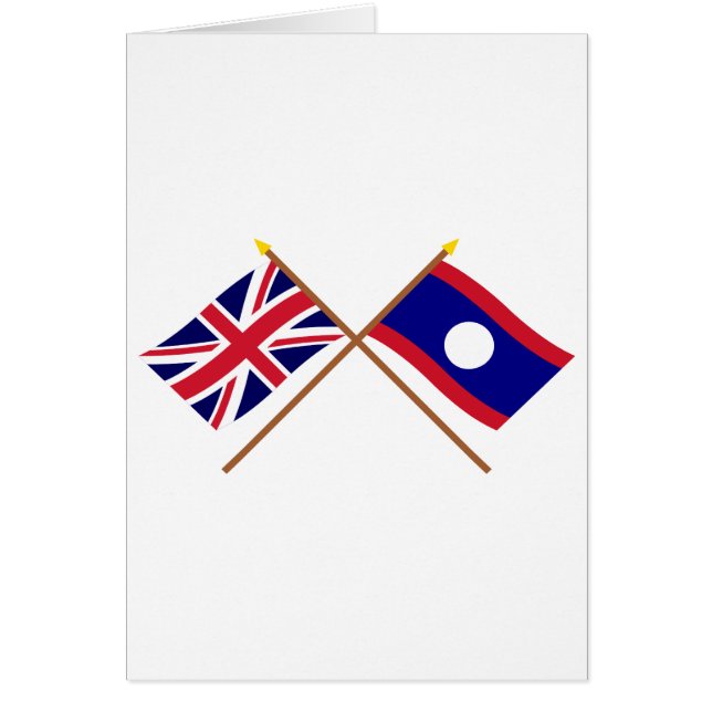 UK and Laos Crossed Flags (Front)