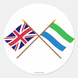 UK and Sierra Leone Crossed Flags Classic Round Sticker