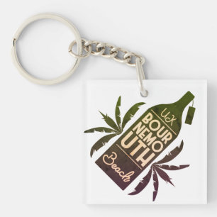UK Bournemouth Beach Green Bottle  Keychain