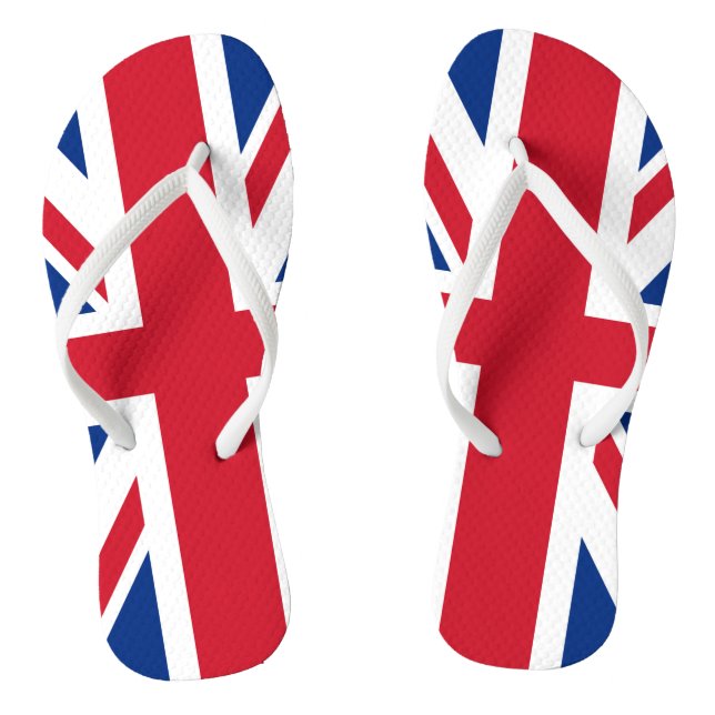 UK Britain Royal Union Jack Flag Flip Flops (Footbed)