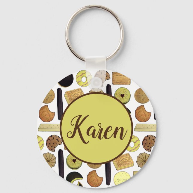 UK British Biscuits Shortbread Rich Tea Digestives Keychain (Front)