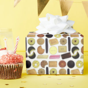 UK British Biscuits Shortbread Rich Tea Digestives Wrapping Paper