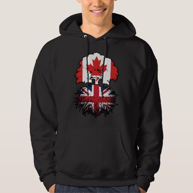 UK British Canadian Canada Tree Roots Flag Hoodie (Front)