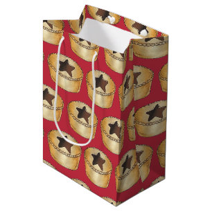 UK British Christmas Fruit Mince Pie Festive Food Medium Gift Bag