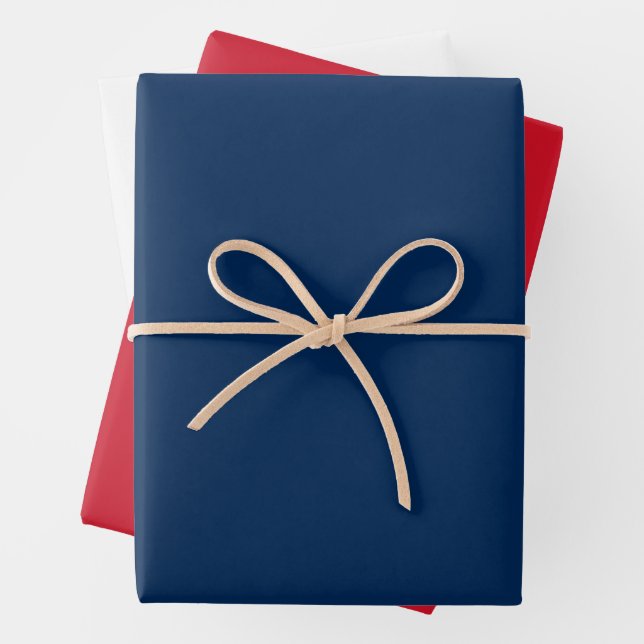 UK British Flag Red White and Blue Wrapping Paper Sheet (In situ)