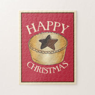 UK British Food Fruit Mince Pie Happy Christmas Jigsaw Puzzle