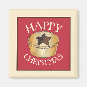 UK British Food Fruit Mince Pie Happy Christmas Magnet