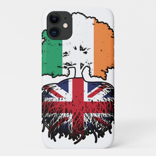 UK British Irish Ireland Tree Roots Flag Case-Mate iPhone Case (Back)