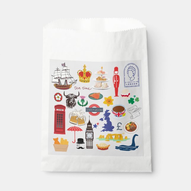 UK British Symbols Favour Bag (Front)