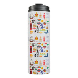 UK British Symbols Thermal Tumbler