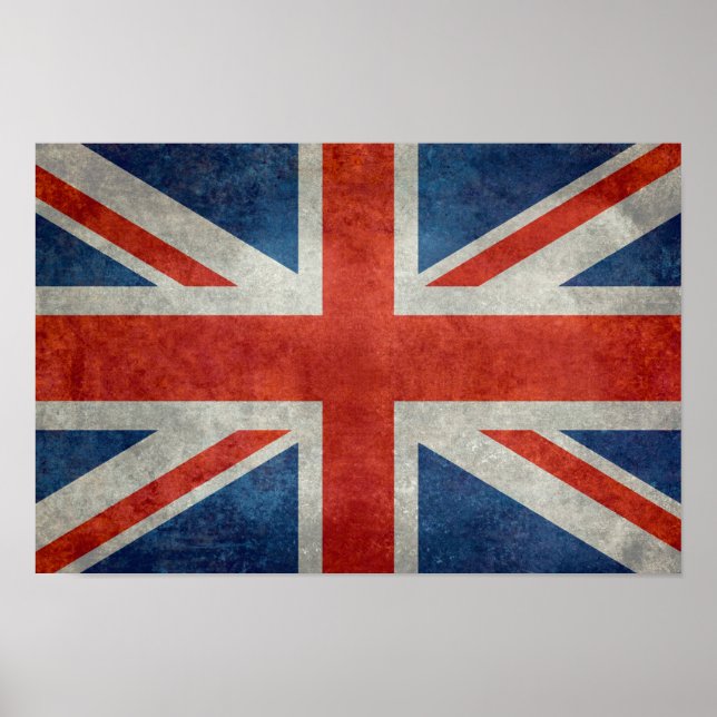 UK British Union Jack flag retro style art print (Front)