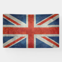 UK British Union Jack flag retro style banner