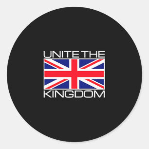 Uk British Union Jack Flag Unite The Kingdom Classic Round Sticker