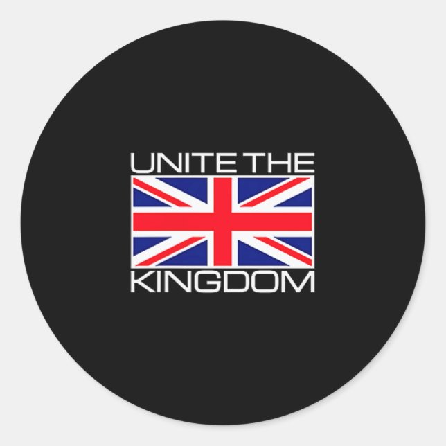 Uk British Union Jack Flag Unite The Kingdom  Classic Round Sticker (Front)