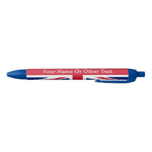 UK Britsh Union Jack Personalized Patriotic Flag Black Ink Pen