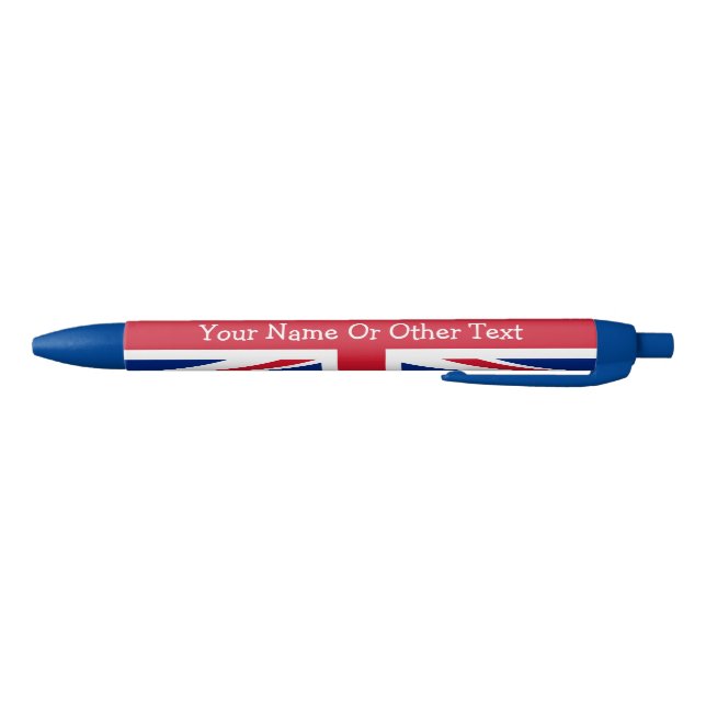 UK Britsh Union Jack Personalized Patriotic Flag Black Ink Pen (Bottom)