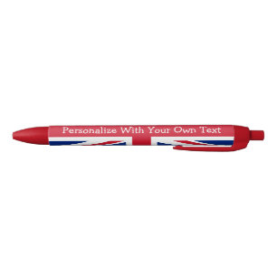 UK Britsh Union Jack Personalized Patriotic Flag Blue Ink Pen