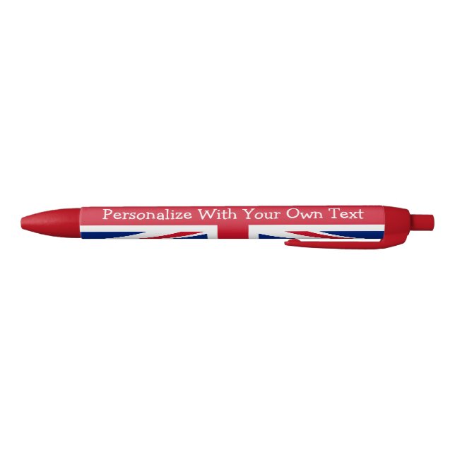 UK Britsh Union Jack Personalized Patriotic Flag Blue Ink Pen (Bottom)