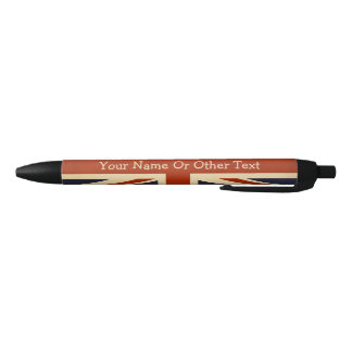 UK Britsh Union Jack Personalized Vintage Flag Blue Ink Pen