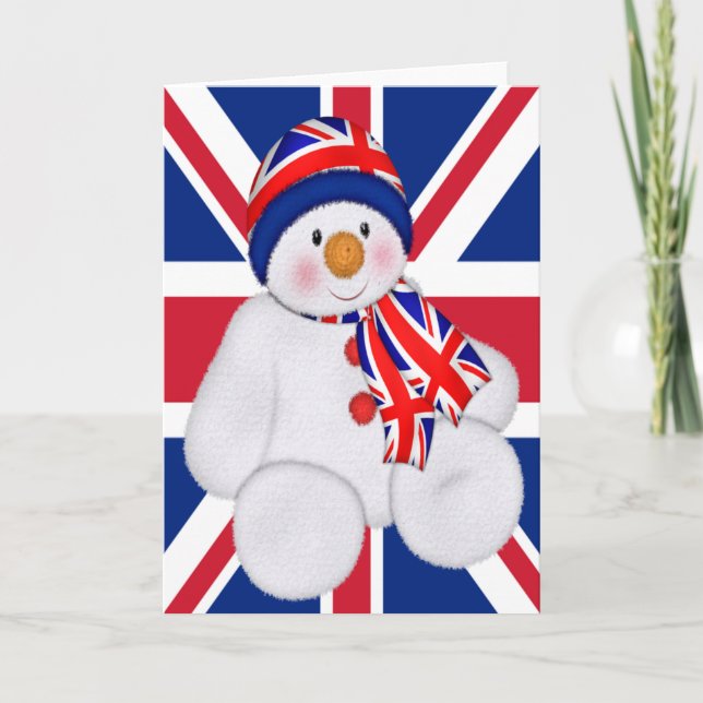 UK Christmas Snowman Holiday Card (Front)
