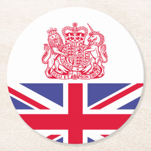 UK coat of arms Round Paper Coaster