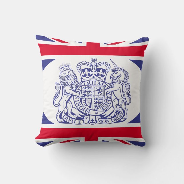 UK coat of arms Throw Pillow (Front)