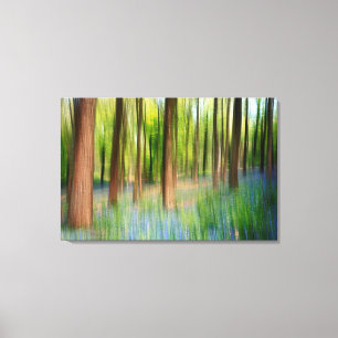UK England Bluebell Oak Woodland in Springtime Canvas Print