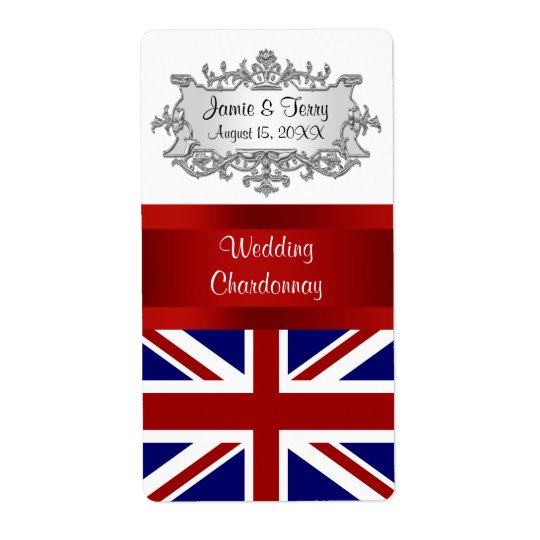 UK England Flag Event Party Wine Label Shipping Label