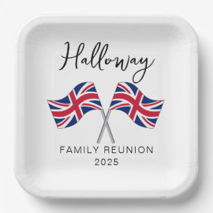UK England Flag Family Reunion  Paper Plate