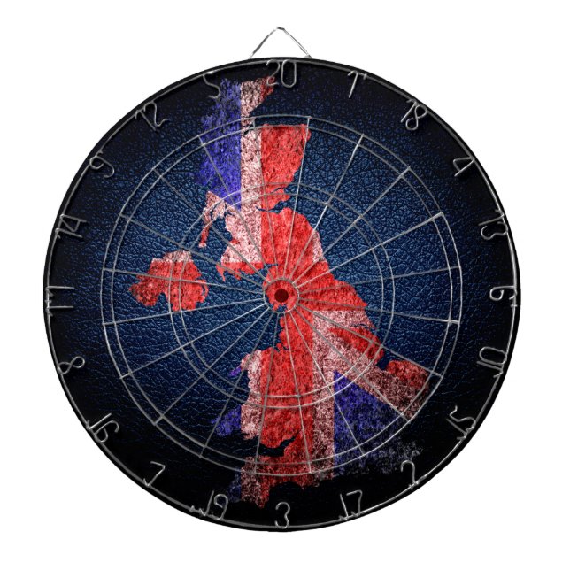 UK Flag and Map Dartboard (Front)