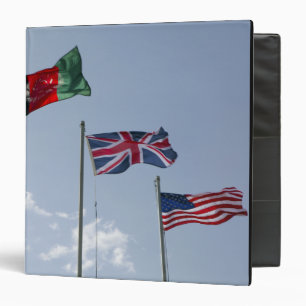 UK Flag between the Afghan and US flags Binder