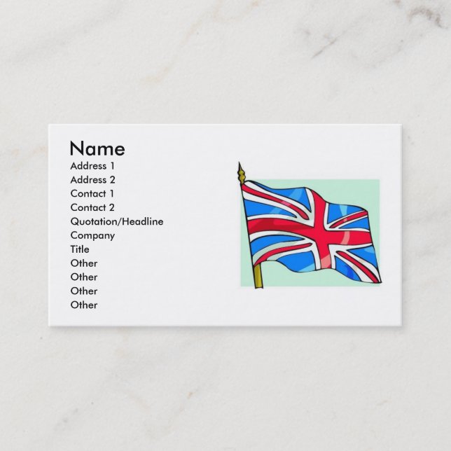 UK Flag Business Card (Front)